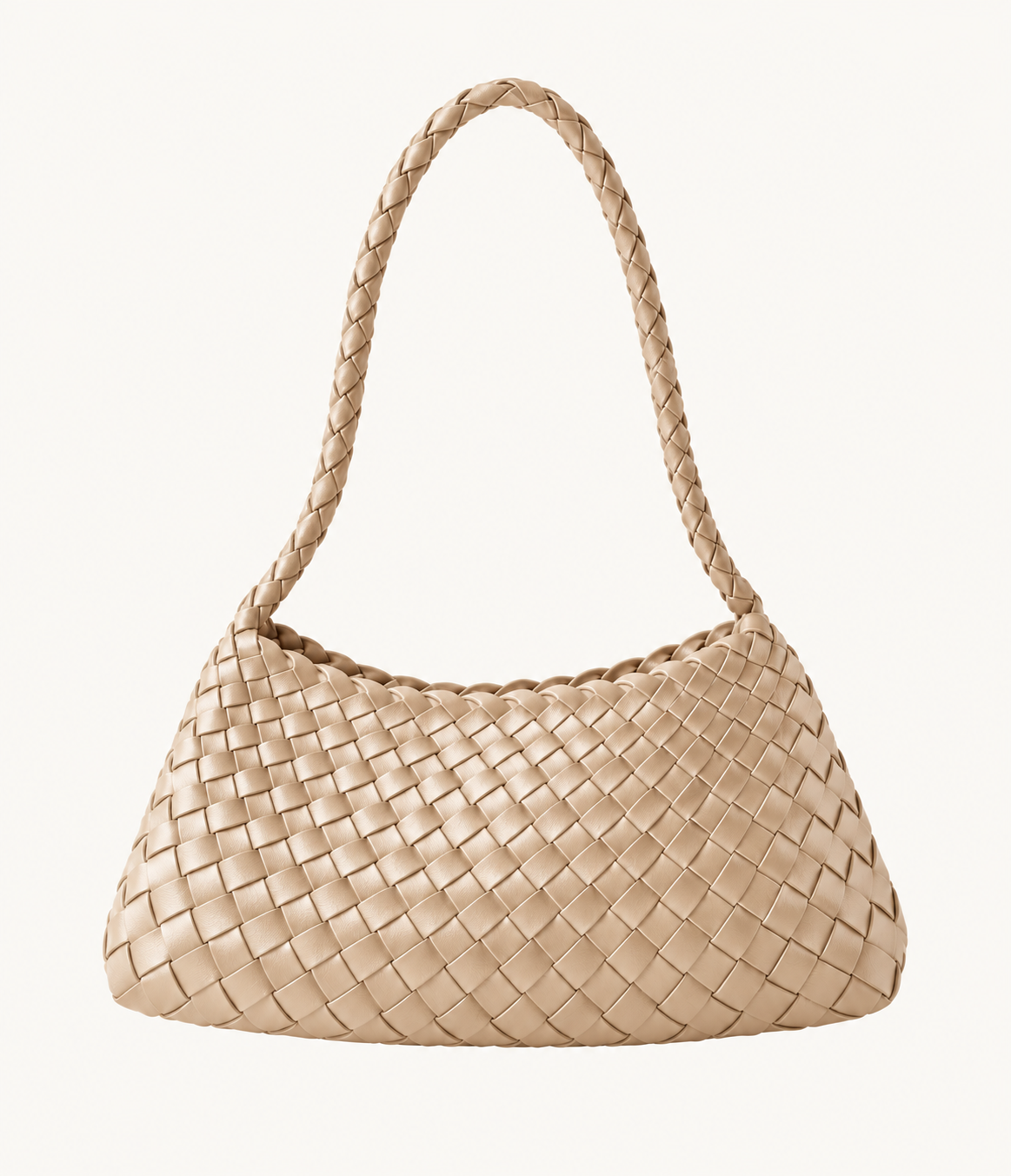 BAMBOO-INSPIRED HOBO SHOULDER BAG BLACK