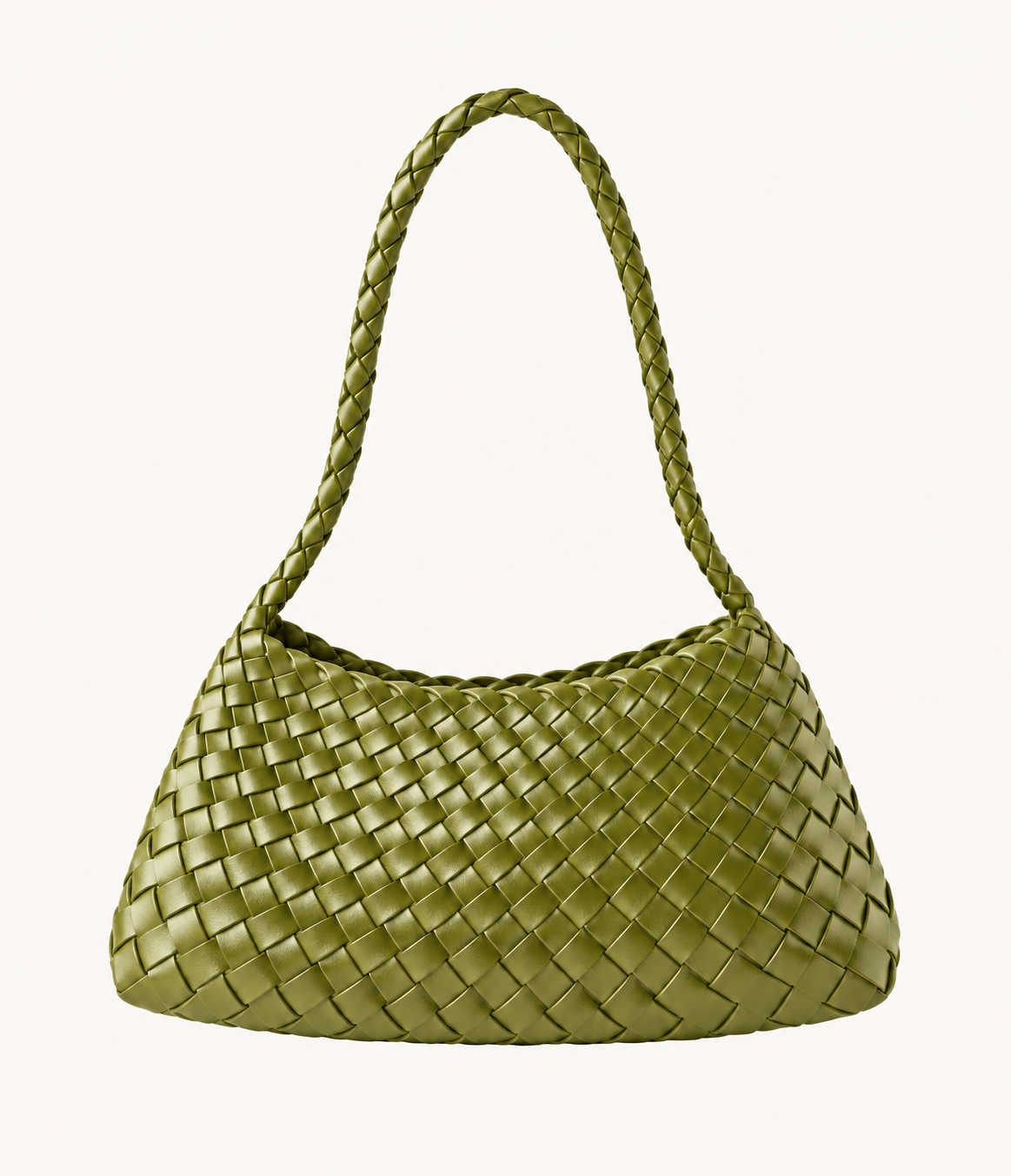 BAMBOO-INSPIRED HOBO SHOULDER BAG BLACK