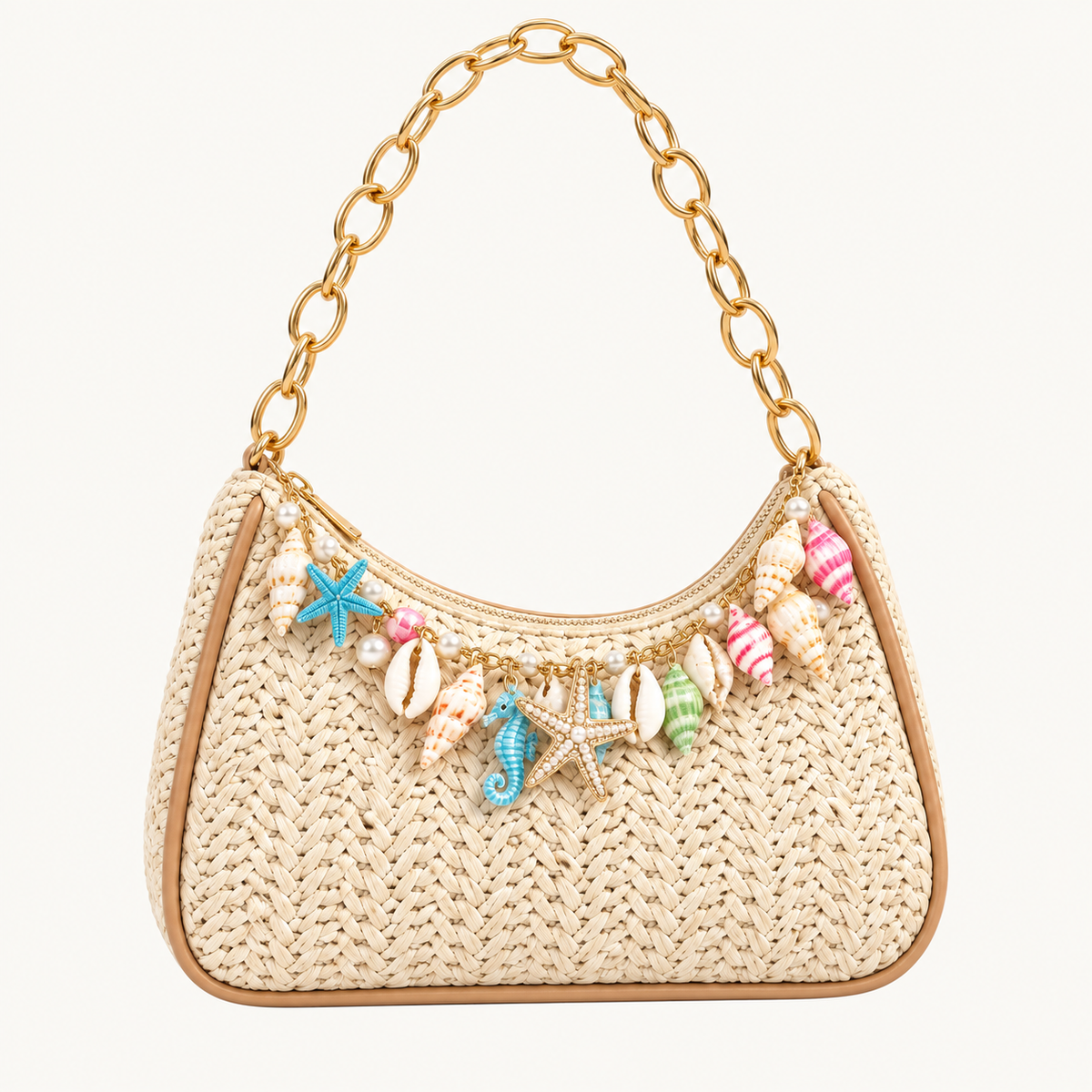 STRAFISH STRAW WOVEN HANDBAG