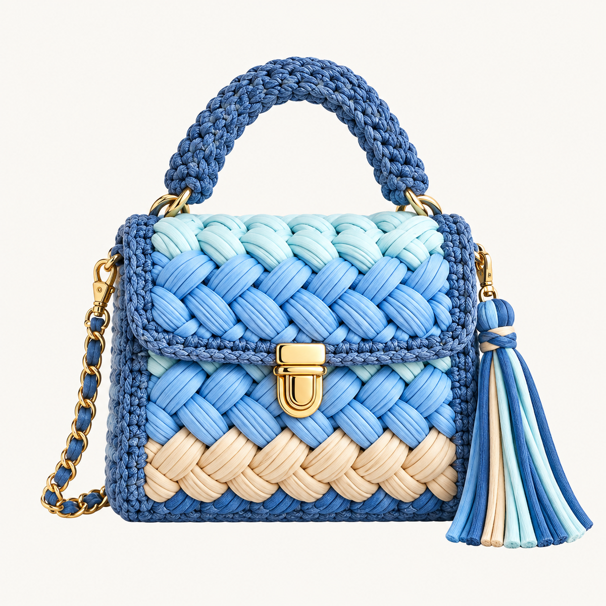 MACAROON CROCHET HANDBAG PINK