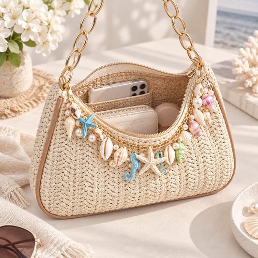 STRAFISH STRAW WOVEN HANDBAG